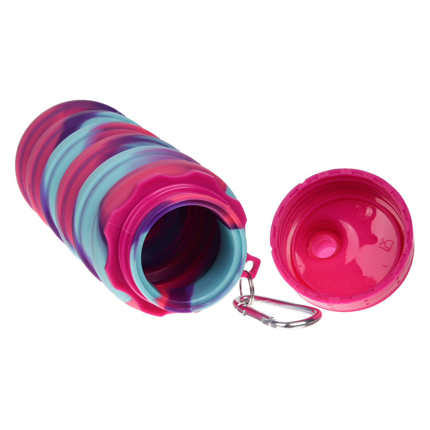Kuber Industries Water Bottle | Silicone School Water Bottle | Expandable Water Bottle | Folding Water Bottle | Gym Water Bottle | Sports Water Bottle | 500 ML | Pack of 2 | Multicolor