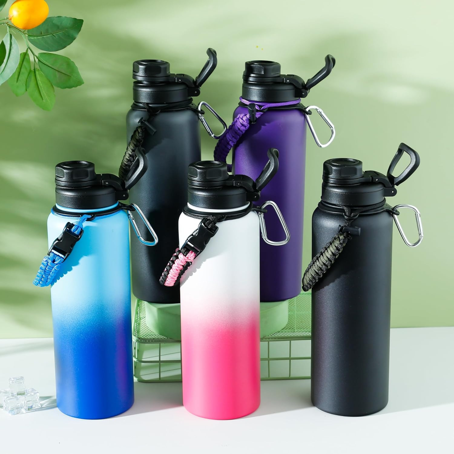 Kuber Industries Water Bottle | Steel Water Bottle for Daily Use | Vacuum Insulated Flask Water Bottle with Rope | Hot & Cold Water Bottle | 1200 ML | LX-230612 | Purple