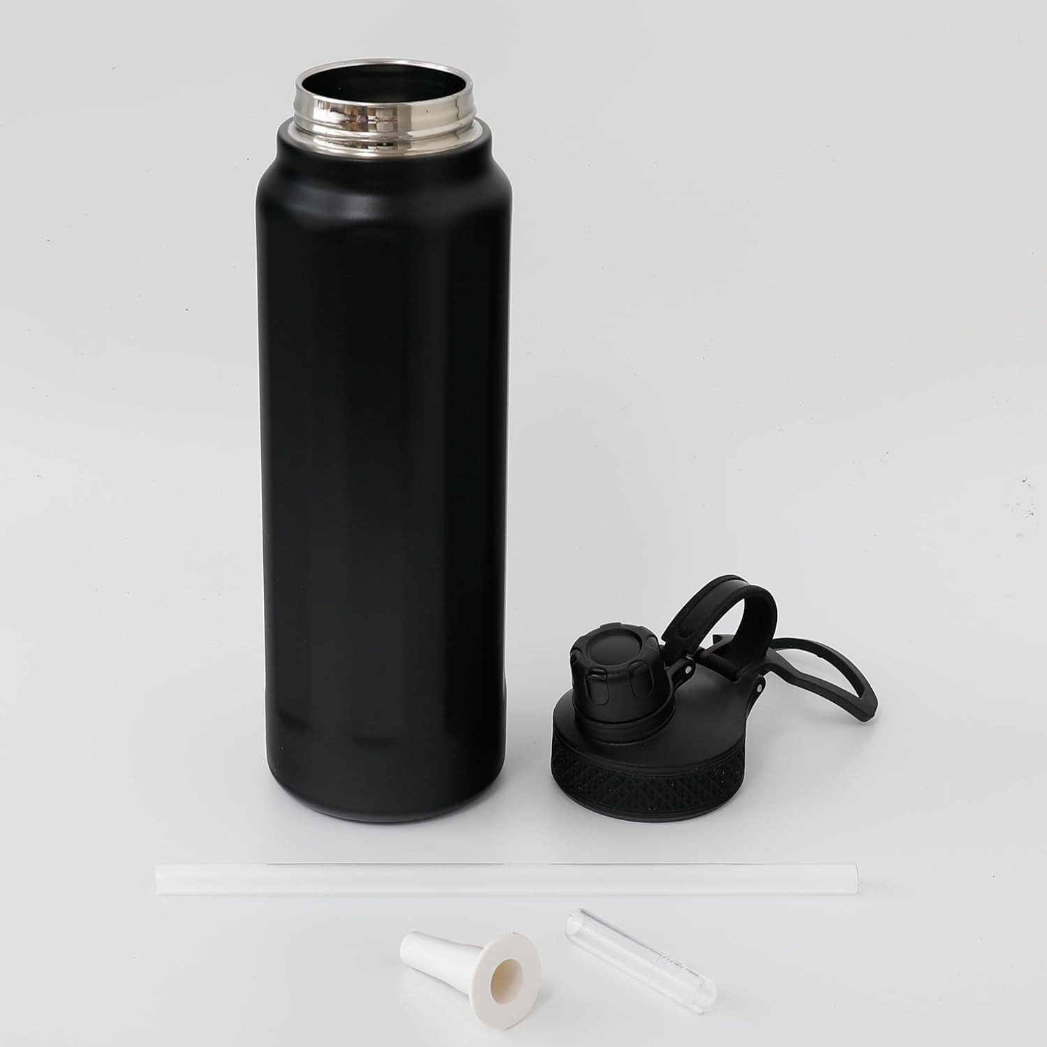 Kuber Industries Water Bottle | Vacuum Insulated Travel Bottle | Hot & Cold Water Bottle | Sipper Bottle for Kids | Thermos Flask for Gym Bottle | MYZ-230801A | 950 ML | Black