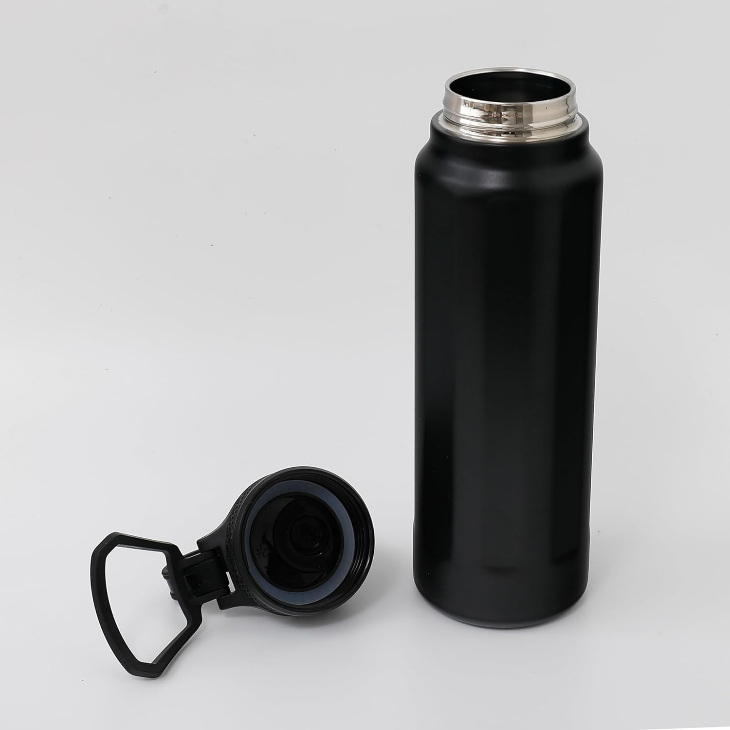 Kuber Industries Water Bottle | Vacuum Insulated Travel Bottle | Hot & Cold Water Bottle | Sipper Bottle for Kids | Thermos Flask for Gym Bottle | MYZ-230801A | 950 ML | Black