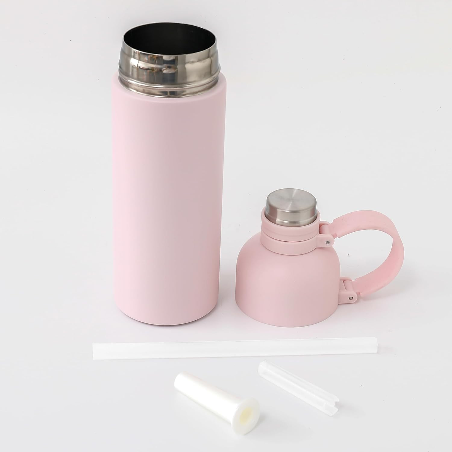 Kuber Industries Water Bottle | Vacuum Insulated Travel Bottle | Hot & Cold Water Bottle | Sipper Bottle for Kids | Thermos Flask for Gym Bottle | MYZ-230802D | 500 ML | Light Pink