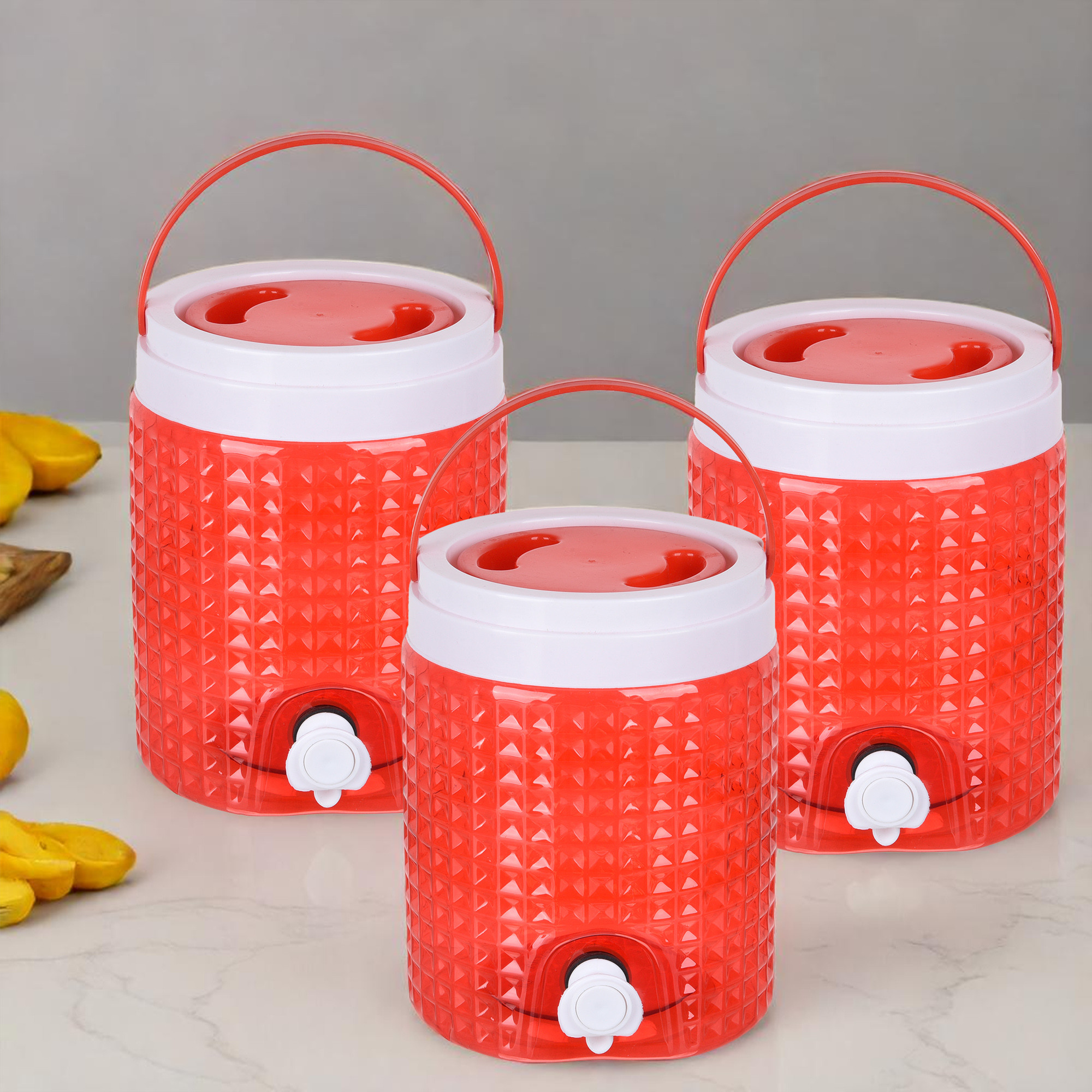 Kuber Industries Water Camper | Travelling Water Jug | Water Jug Camper for Home-Travel-Picnic-Office | Water Dispenser Can | Jug with Tap | Water Storage Container | 4.5 LTR | Red