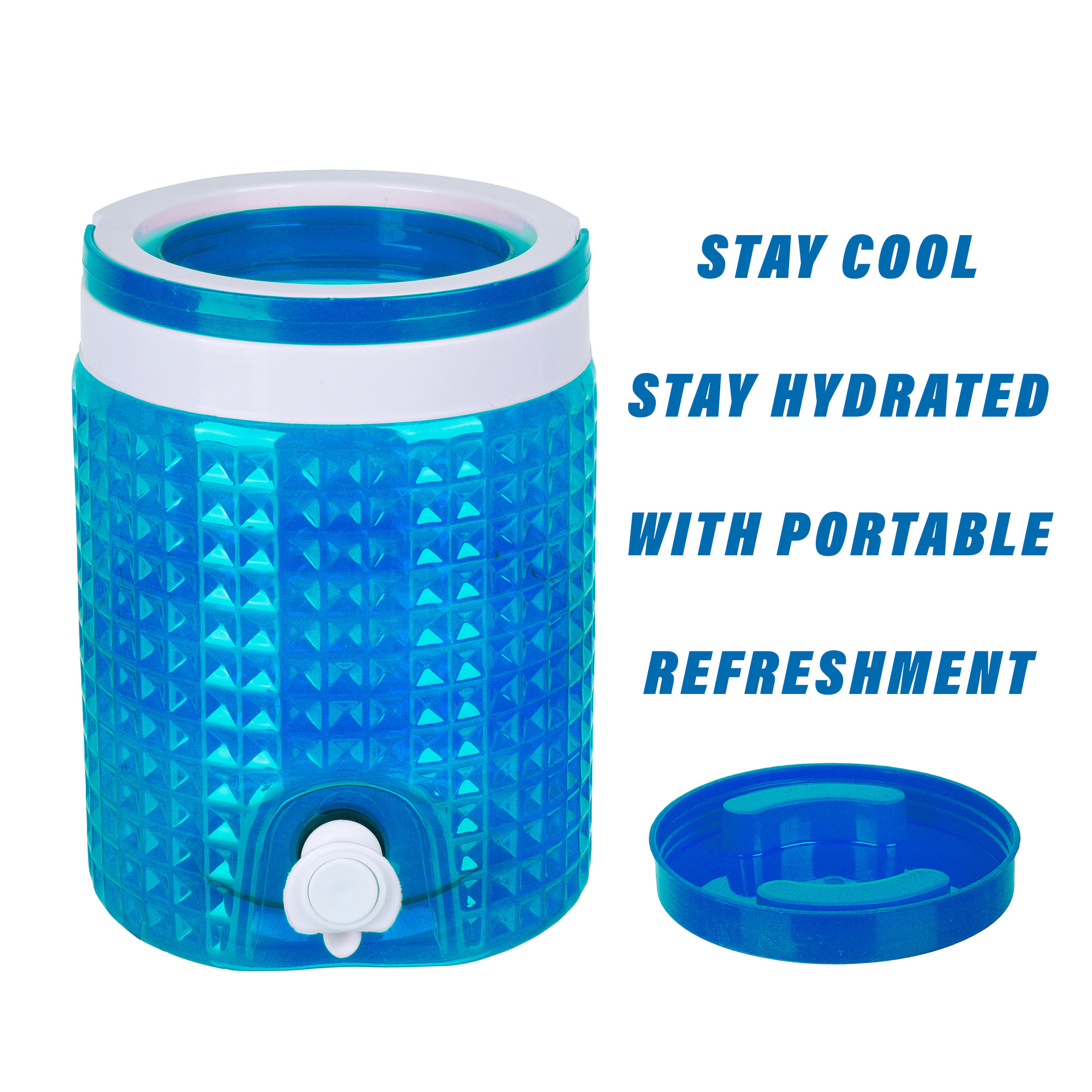 Kuber Industries Water Camper | Travelling Water Jug | Water Jug Camper for Home-Travel-Picnic-Office | Water Dispenser Can | Jug with Tap | Water Storage Container | 4.5 LTR | Blue