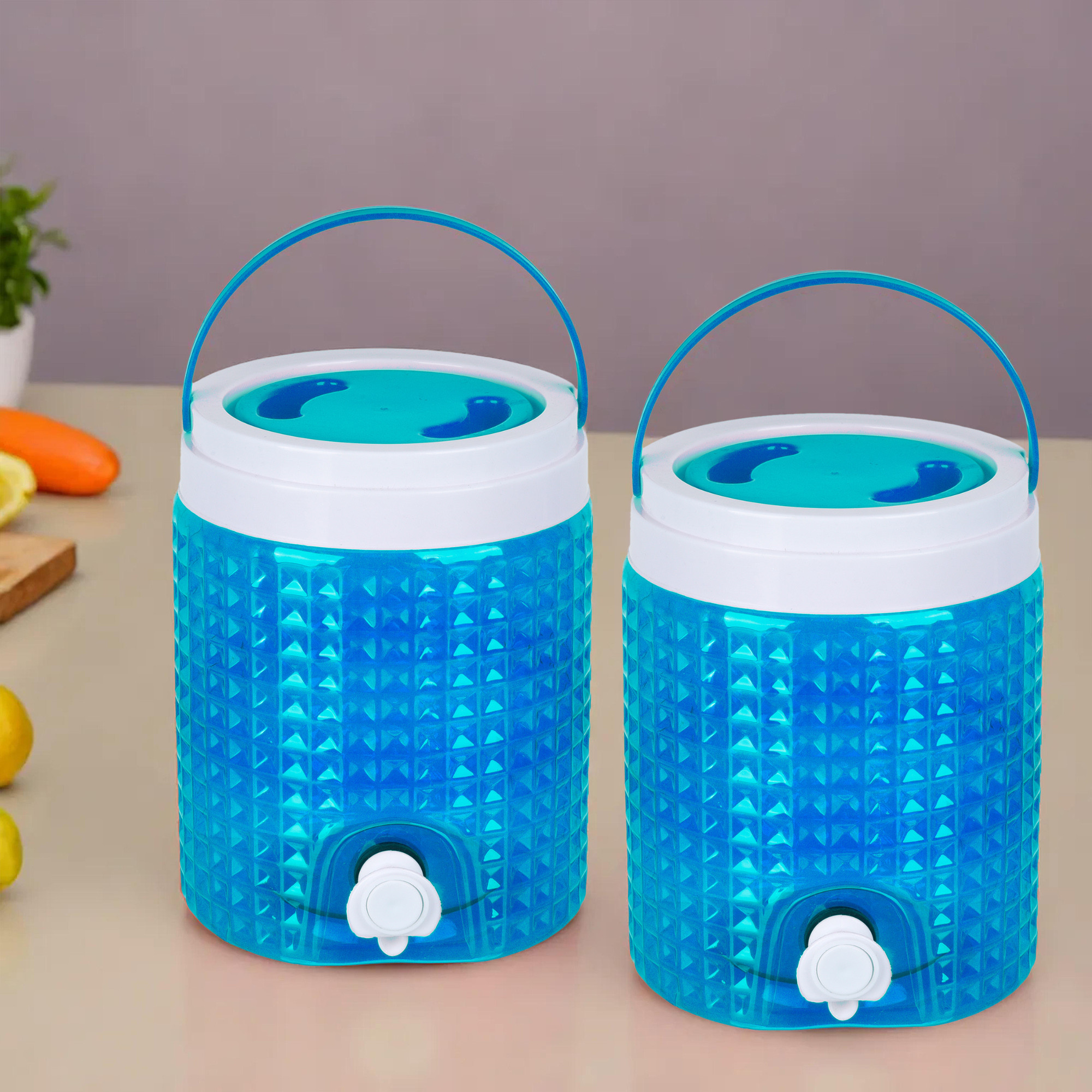 Kuber Industries Water Camper | Travelling Water Jug | Water Jug Camper for Home-Travel-Picnic-Office | Water Dispenser Can | Jug with Tap | Water Storage Container | 4.5 LTR | Blue