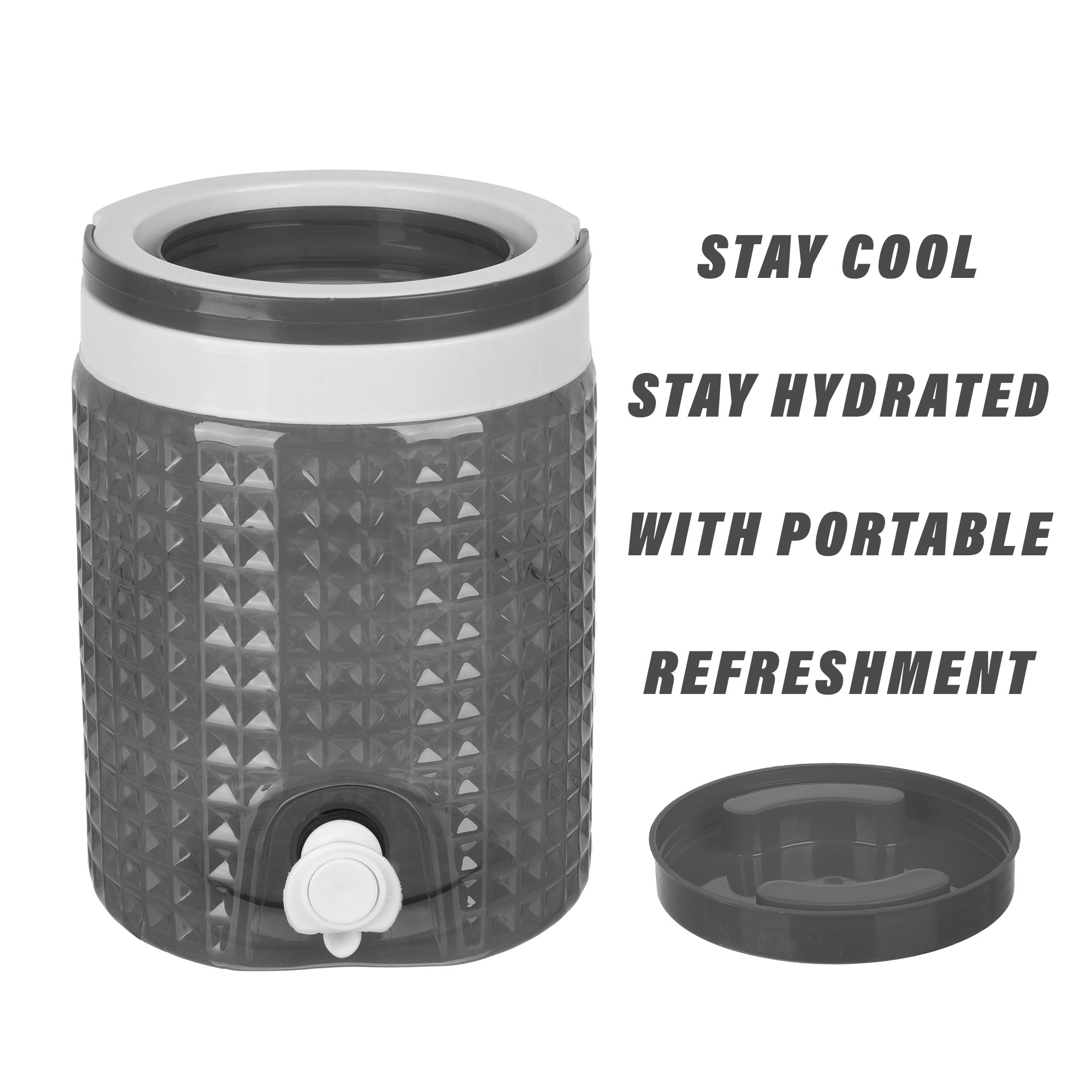 Kuber Industries Water Camper | Travelling Water Jug | Water Jug Camper for Home-Travel-Picnic-Office | Water Dispenser Can | Jug with Tap | Water Storage Container | 4.5 LTR | Black