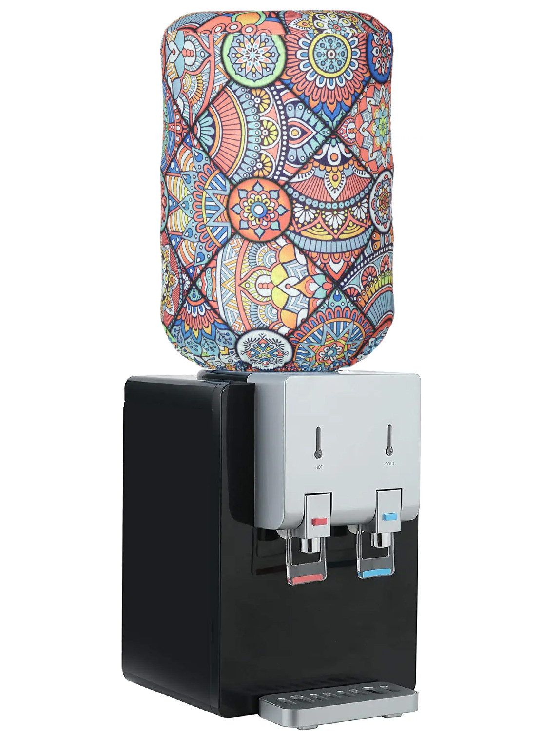 Kuber Industries Water Dispenser Bottle Cover |Digital Print & Stretchy Polyester Fabric |Bottle Protector with Elastic Closure,20Ltr, (Multicolor)