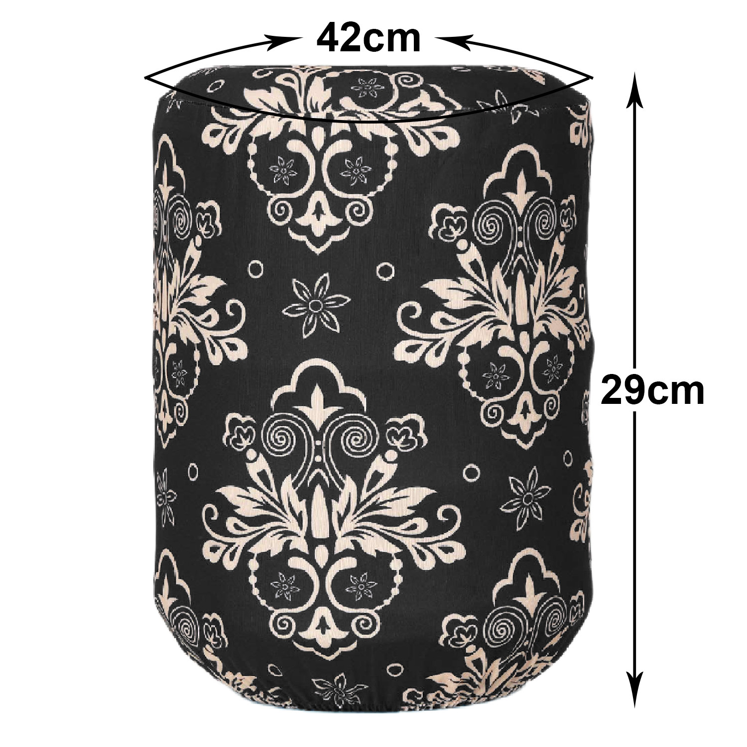 Kuber Industries Water Dispenser Bottle Cover|Damask Print & Stretchy Polyester Fabric|Bottle Protector with Elastic Closure,20Ltr, (Black)