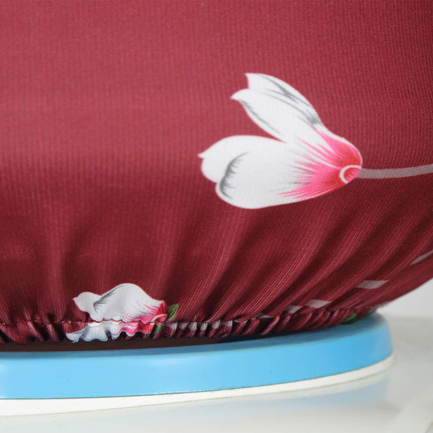 Kuber Industries Water Dispenser Bottle Cover|Floral Print & Stretchy Polyester Fabric|Bottle Protector with Elastic Closure,20Ltr, (Maroon)