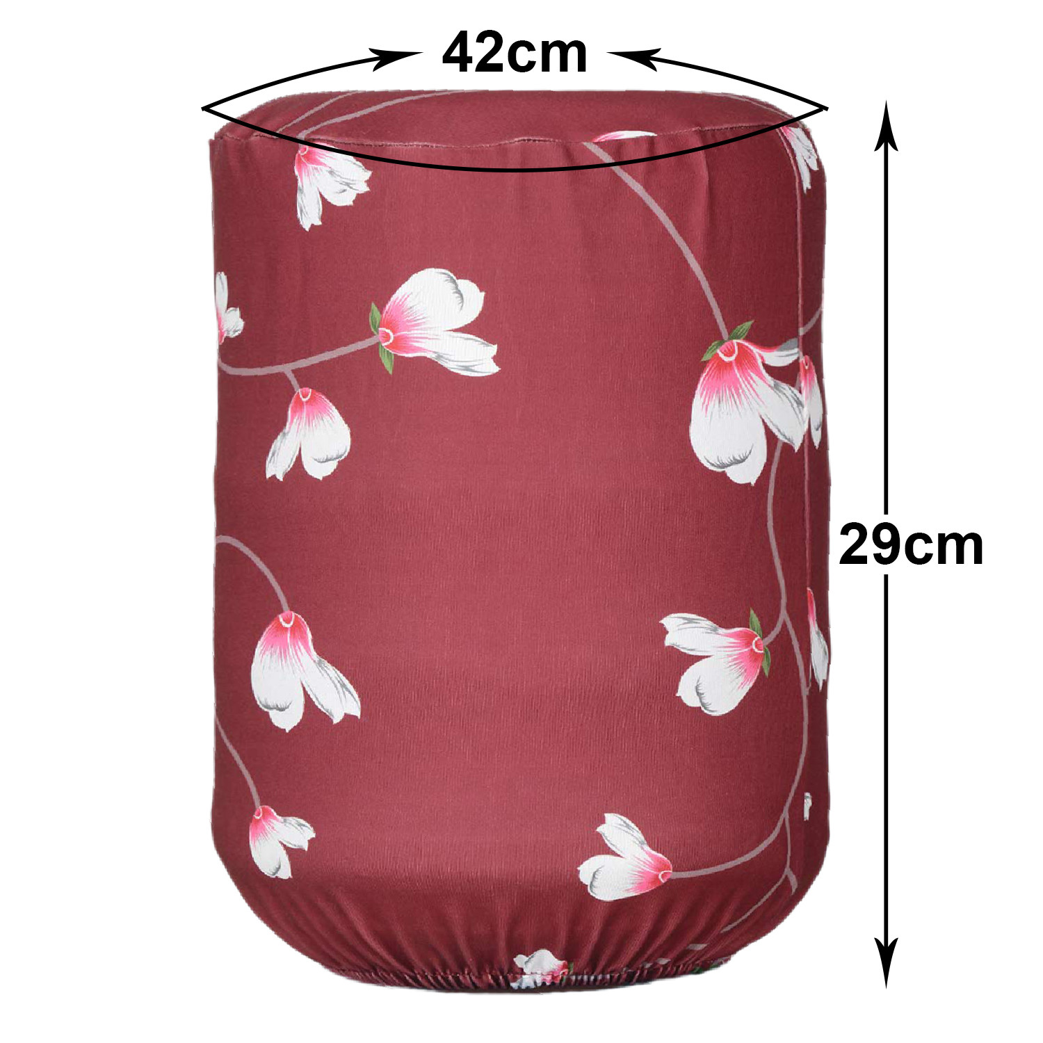 Kuber Industries Water Dispenser Bottle Cover|Floral Print & Stretchy Polyester Fabric|Bottle Protector with Elastic Closure,20Ltr, (Maroon)