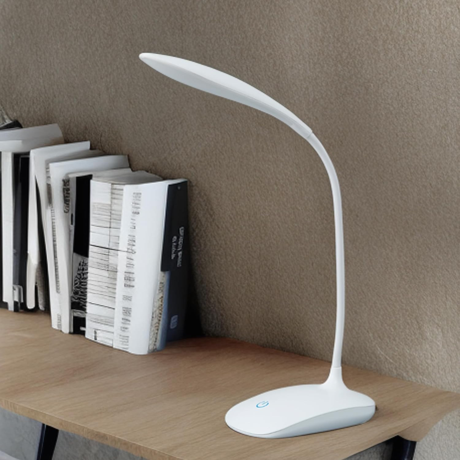 Kuber Industries Water Drop Base Table Lamp|Rechargeable Table Light with USB Plug-in|Battery Capacity:1200mAh (White)