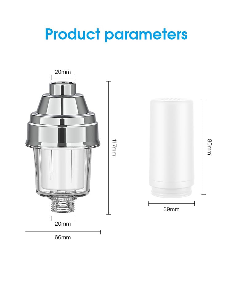 Kuber Industries Water Filter Tap | Shower Filter for Hard Water | Shower Head Filter | Remove Chlorine and Sediments | Bathroom Hard Water Filter | W1815 | Silver