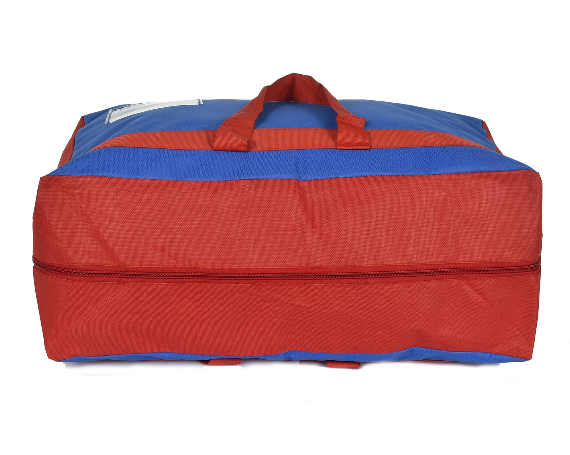 Kuber Industries Water Resistant Storage Bag, Folding Organizer Bag, Under Bed Storage, College Carrying Bag for Bedding Comforters, Blanket, Clothes With Front Small Tranasparent Pocket,Set of 2 (Blue & Red)