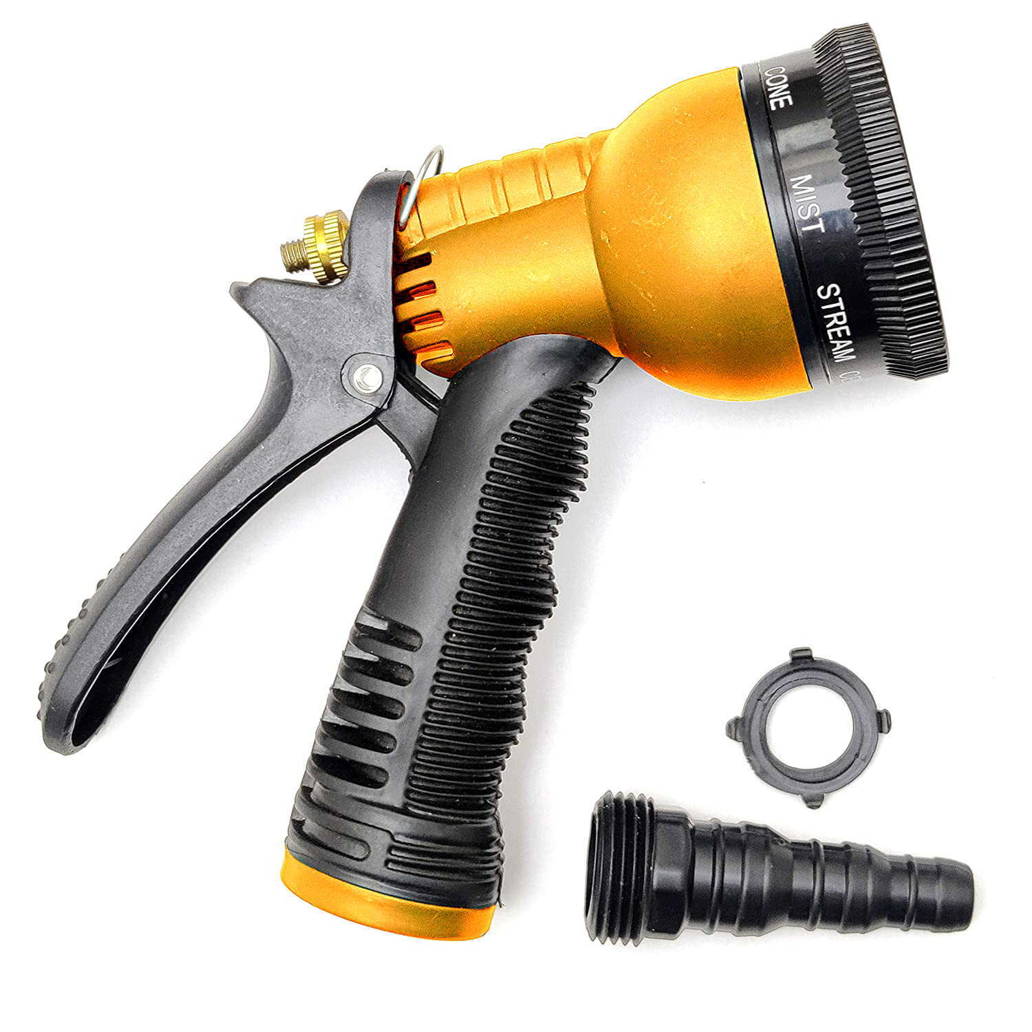 Kuber Industries Water Spray Gun|Plastic 8 Adjustable High Pressure Hose Nozzles Spray|Used for Car,Bike,Gardening Wash (Yellow)