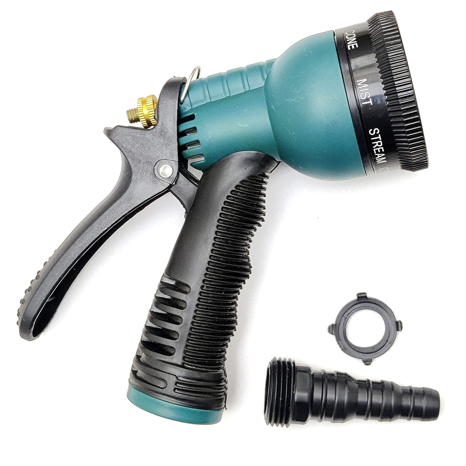 Kuber Industries Water Spray Gun|Plastic 8 Adjustable High Pressure Hose Nozzles Spray|Used for Car,Bike,Gardening Wash (Green)