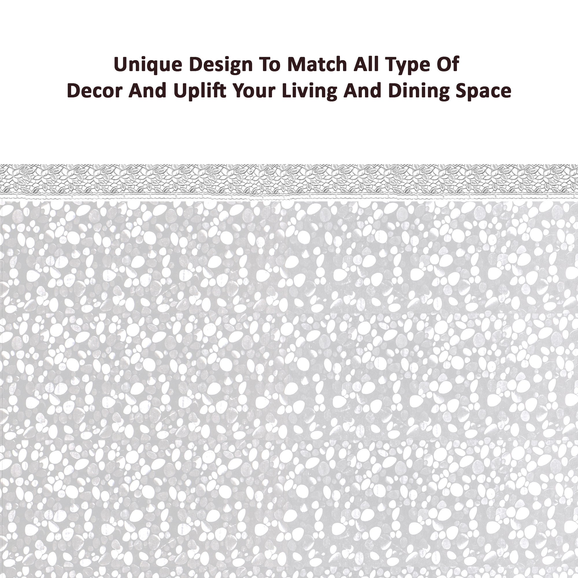 Kuber Industries Waterproof 45x70 Inches Table Cloth For 4 Seater Dining Table  PVC Study Table Cover Sheet  Protector  Stone  Silver Lace