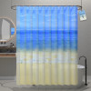 Waterproof 71 x 71 Shower Curtains For Bathroom with 12 Rings | Washroom Partition, Screen & Wall Divider Parda For Bathing Privacy | JY-5-2 | Beach Print - Blue