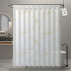 Waterproof 71 x 71 Shower Curtains For Bathroom with 12 Rings | Washroom Partition, Screen & Wall Divider Parda For Bathing Privacy | JY-5-1 | Marble Print - White