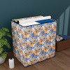 Waterproof &amp; Dustproof Semi-Automatic Washing Machine Cover 6 kg/6.5 kg/7 kg/7.5 kg with Zip | Top Load Machine Cover With Cuts For Wire/Pipe | White Blue Multi Flower