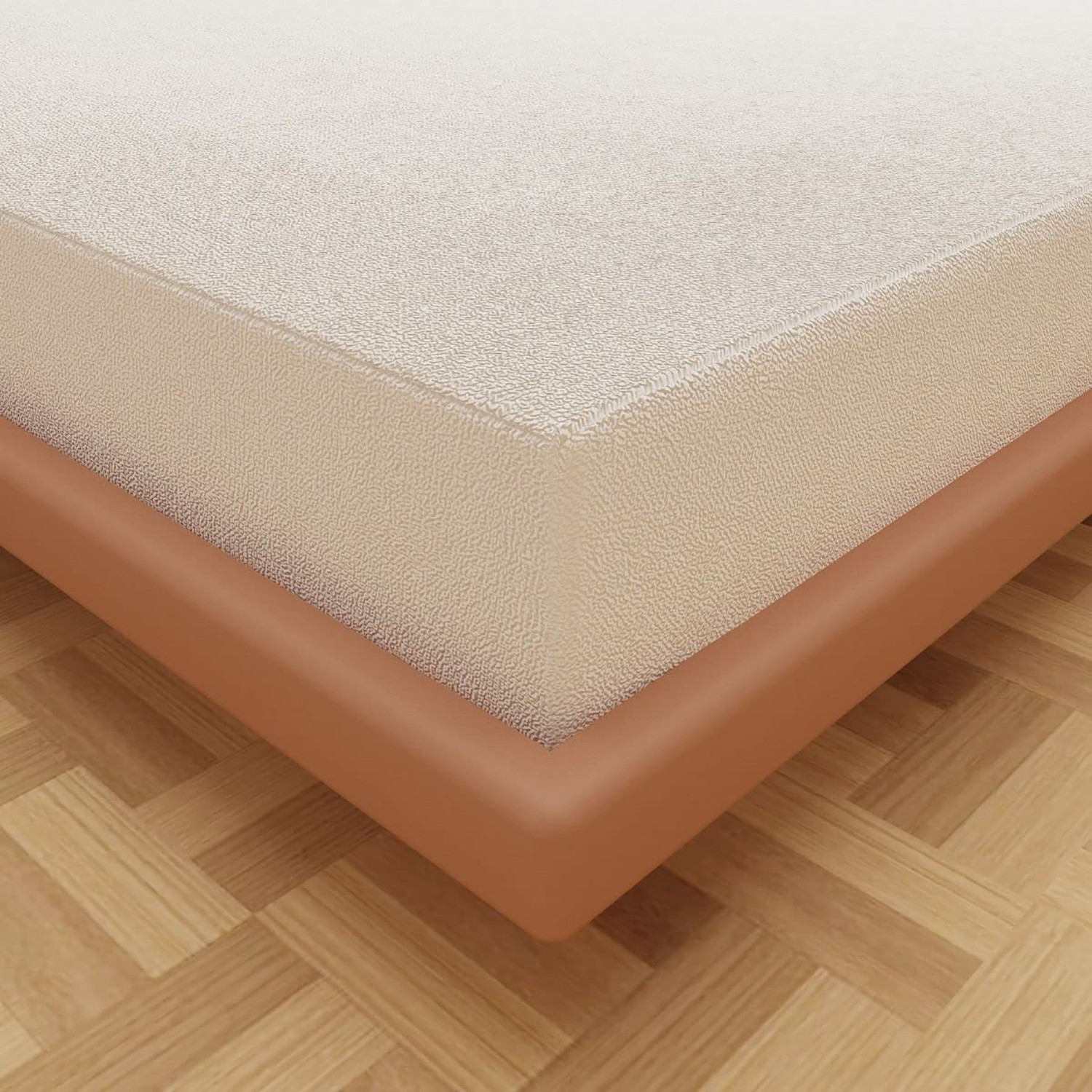 Kuber Industries Waterproof Double Bed Mattress Cover|Breathable Terry Cotton Surface & Elastic Fitted Mattress Protector,6 x 6.5 Ft. (White)