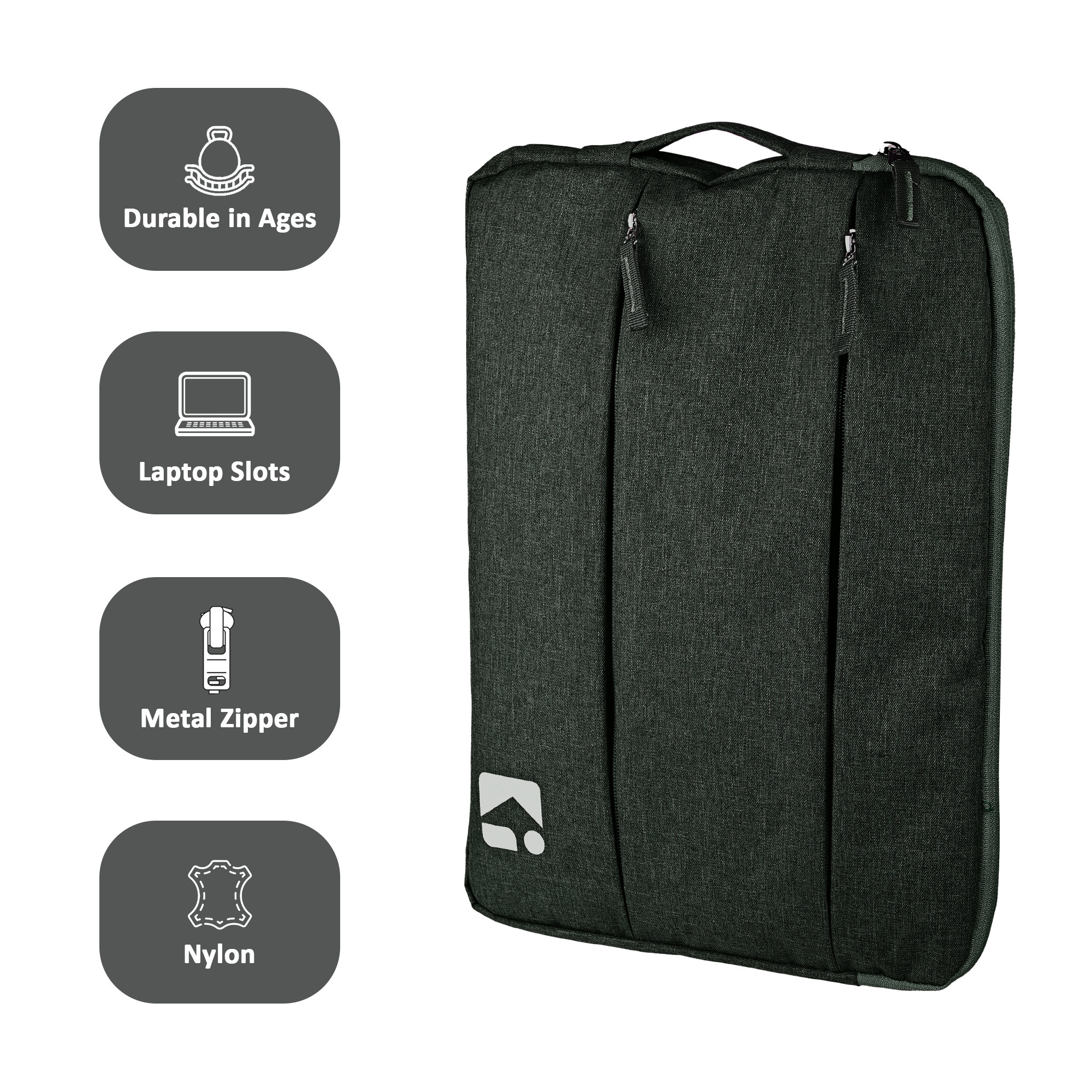 Kuber Industries Waterproof Laptop Sleeve 14 Inch for Office and College Use with 3 Zipper Compartments  NotebooksGaming Laptop Cover  Protection Kit for Men  Women  Dark Grey