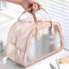 Waterproof Skincare/Cosmetic Bag for Women | Space-Saving Makeup &amp; Travel Toiletry Pouch | Aesthetic Vanity Kit &amp; Wash Bag for Girls | YJ-20-PNK | Transparent - Pink