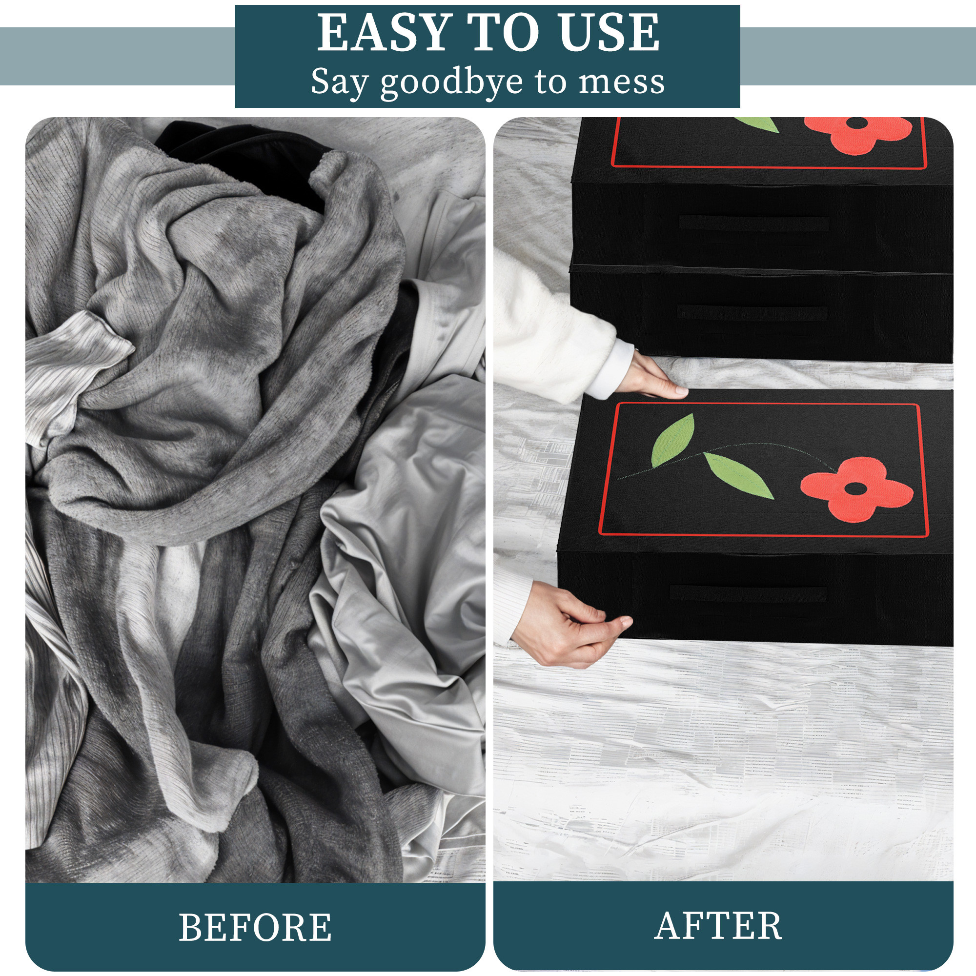 Kuber Industries Waterproof Wardrobe Saree Cover Organizer With Zip  Parachute Multipurpose Clothes Storage Bag For Suit Dresses  Lehenga  Flower Print - Black