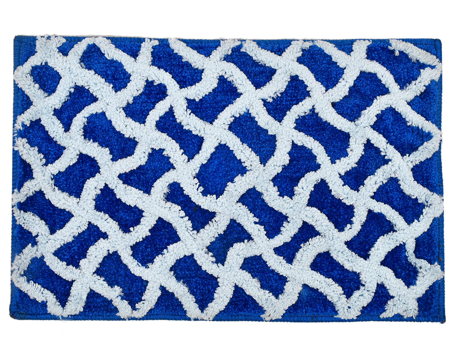 Kuber Industries Wave Design Multiuses Home Décor Non-Slip Velvet Door Mat (Blue)-47KM01329