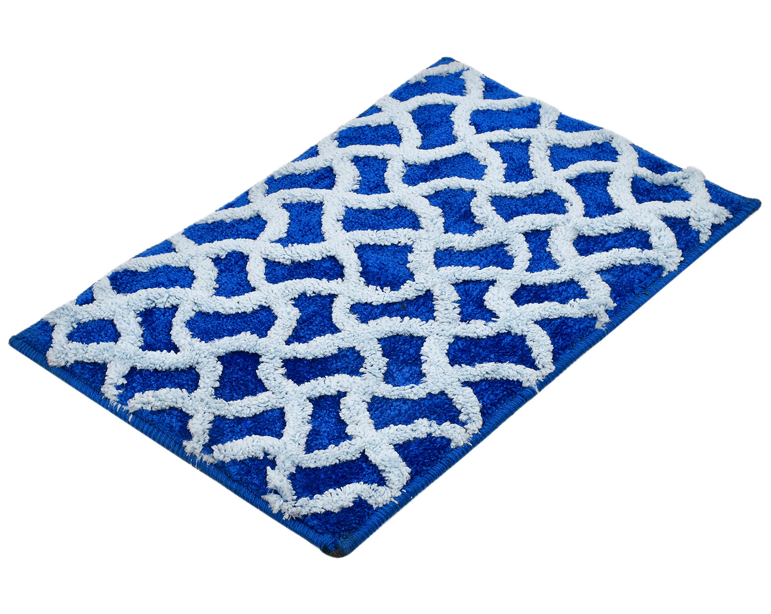 Kuber Industries Wave Design Multiuses Home Décor Non-Slip Velvet Door Mat (Blue)-47KM01329