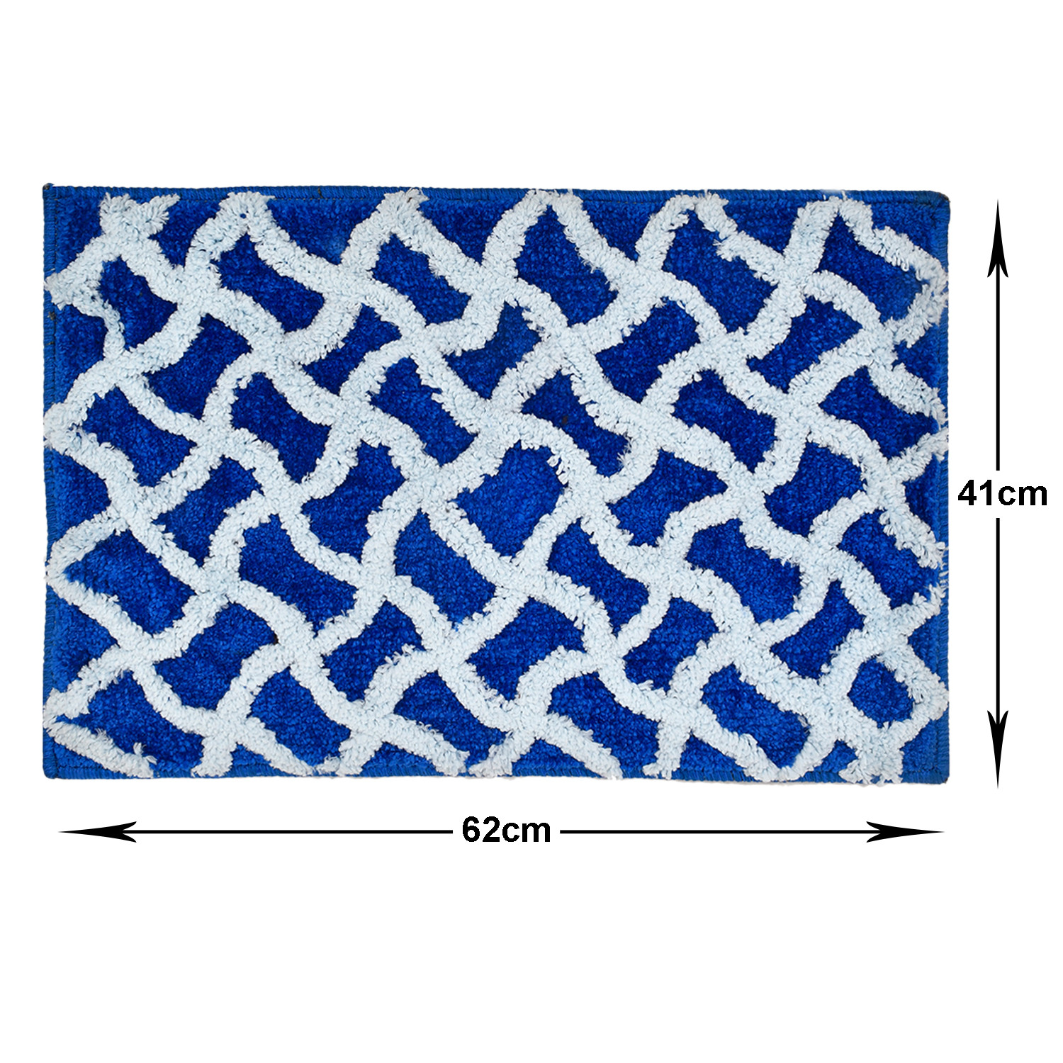 Kuber Industries Wave Design Multiuses Home Décor Non-Slip Velvet Door Mat (Blue)-47KM01329