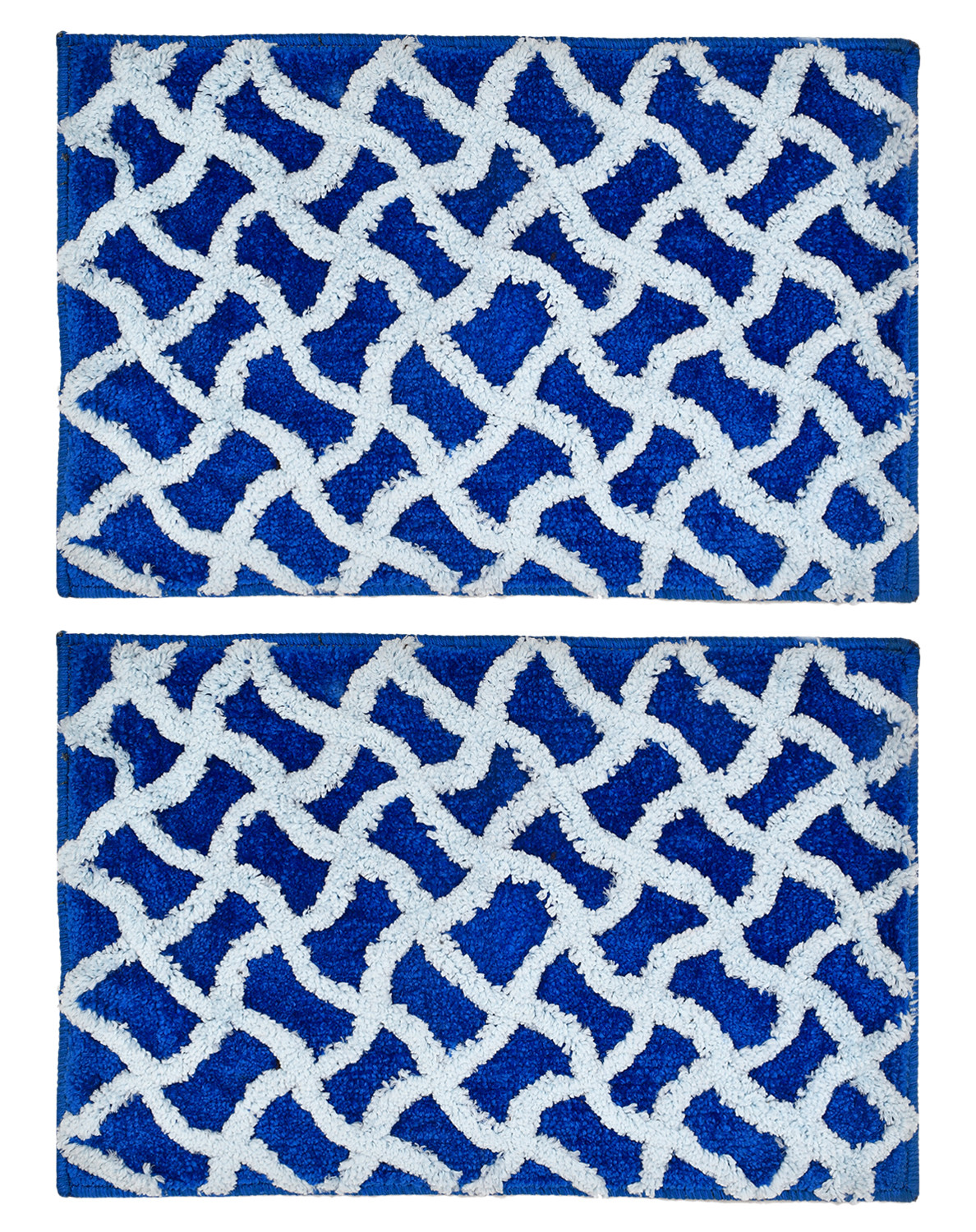 Kuber Industries Wave Design Multiuses Home Décor Non-Slip Velvet Door Mat (Blue)-47KM01329