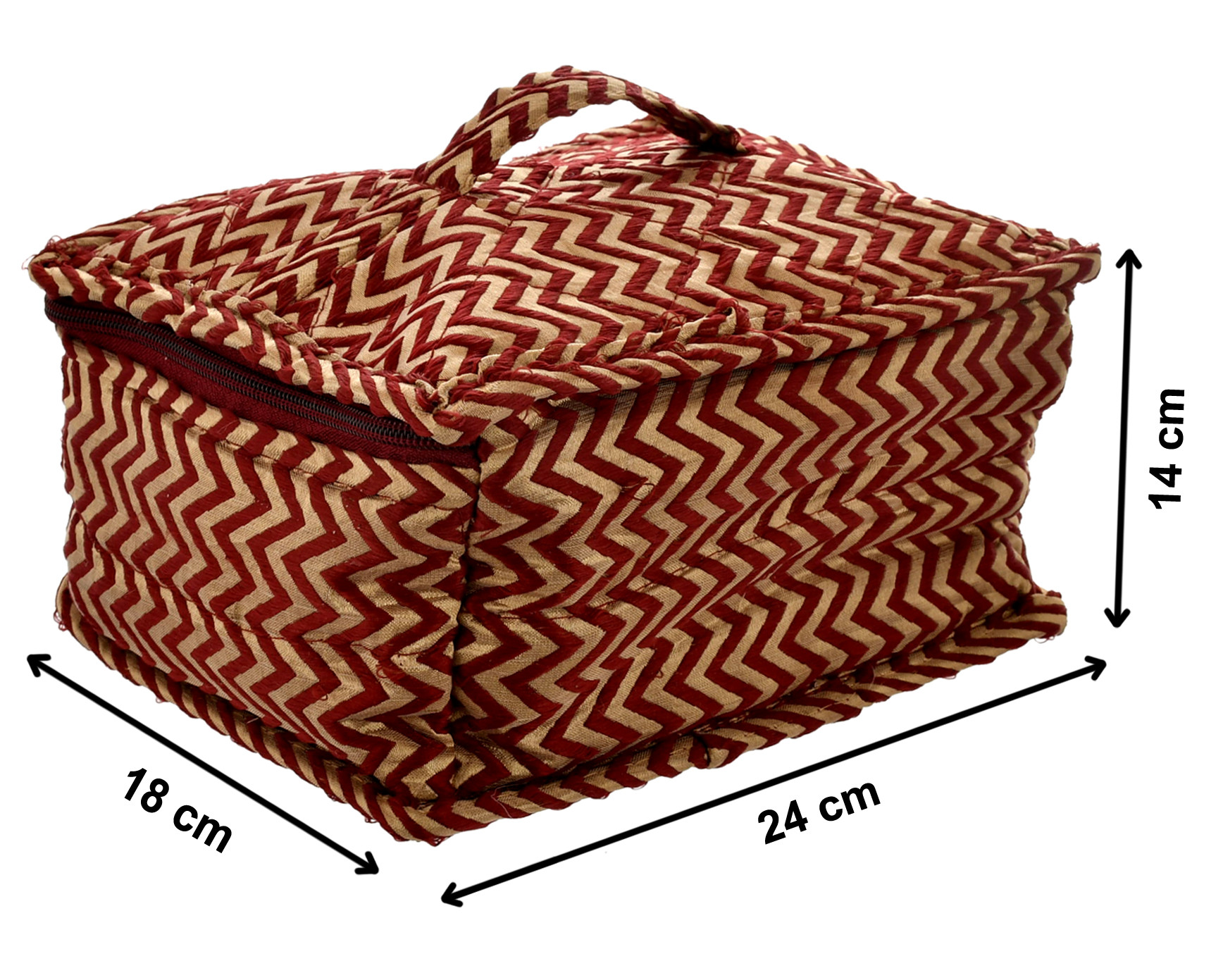 Kuber Industries Wave Design Portable Jewellery Organizer With 6 Tranasparent Pouches For Keeps Your Jewellery,Earrings, Necklaces Organized And Secure With Top Handle (Gold & Maroon)