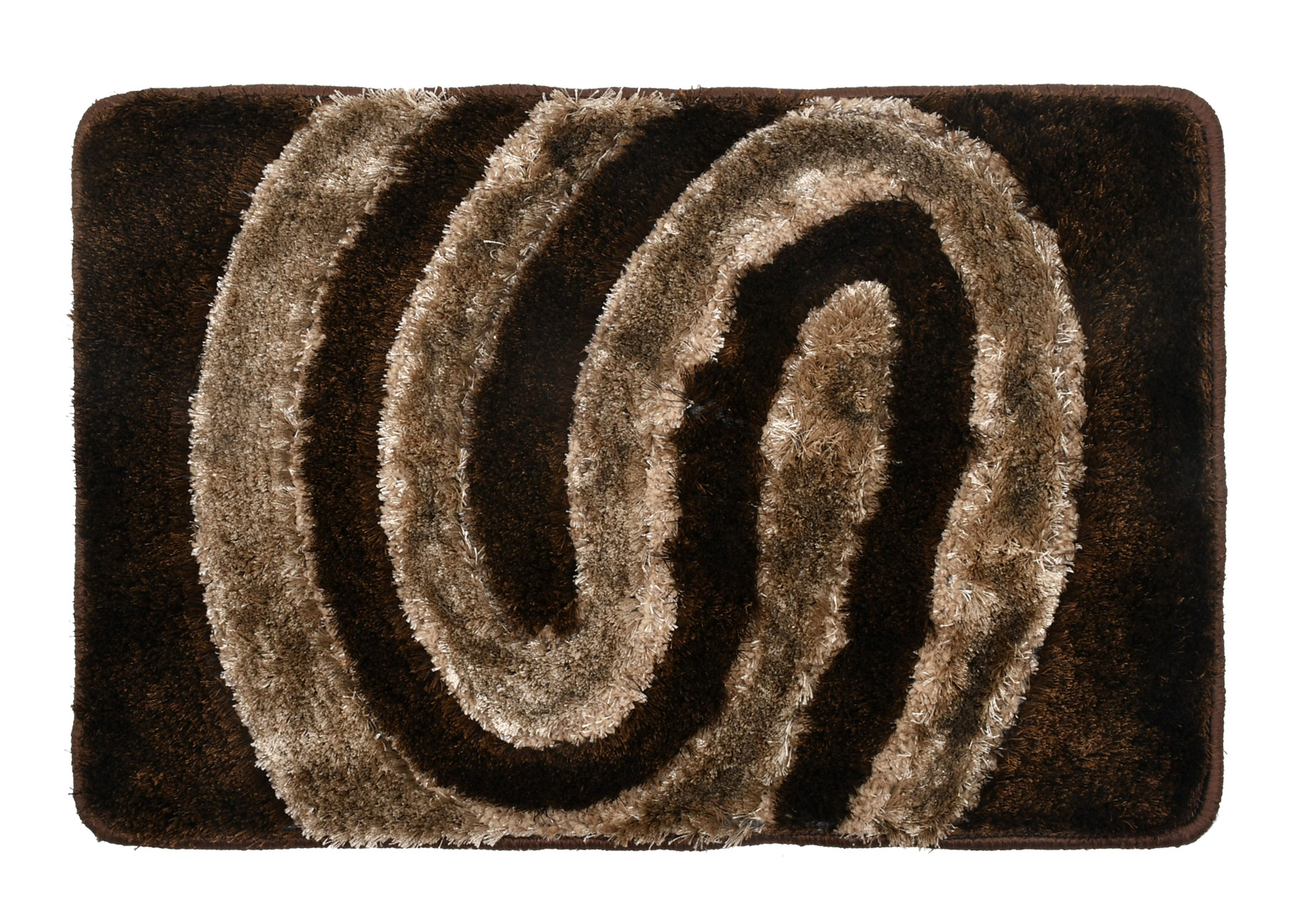 Kuber Industries Wave Design Soft, lightweigth Velvet Doormat/ Floor Mat (Brown)