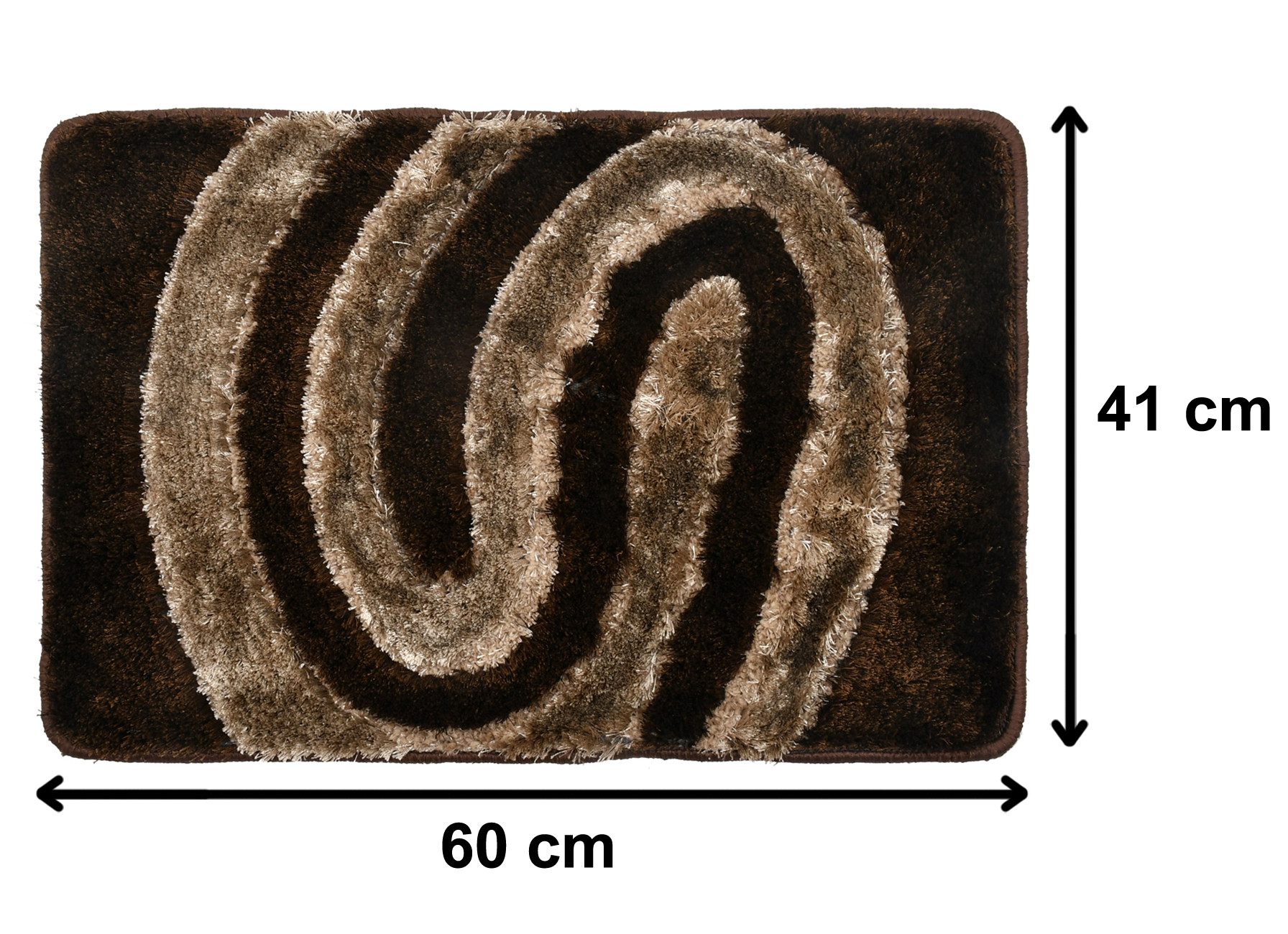 Kuber Industries Wave Design Soft, lightweigth Velvet Doormat/ Floor Mat (Brown)