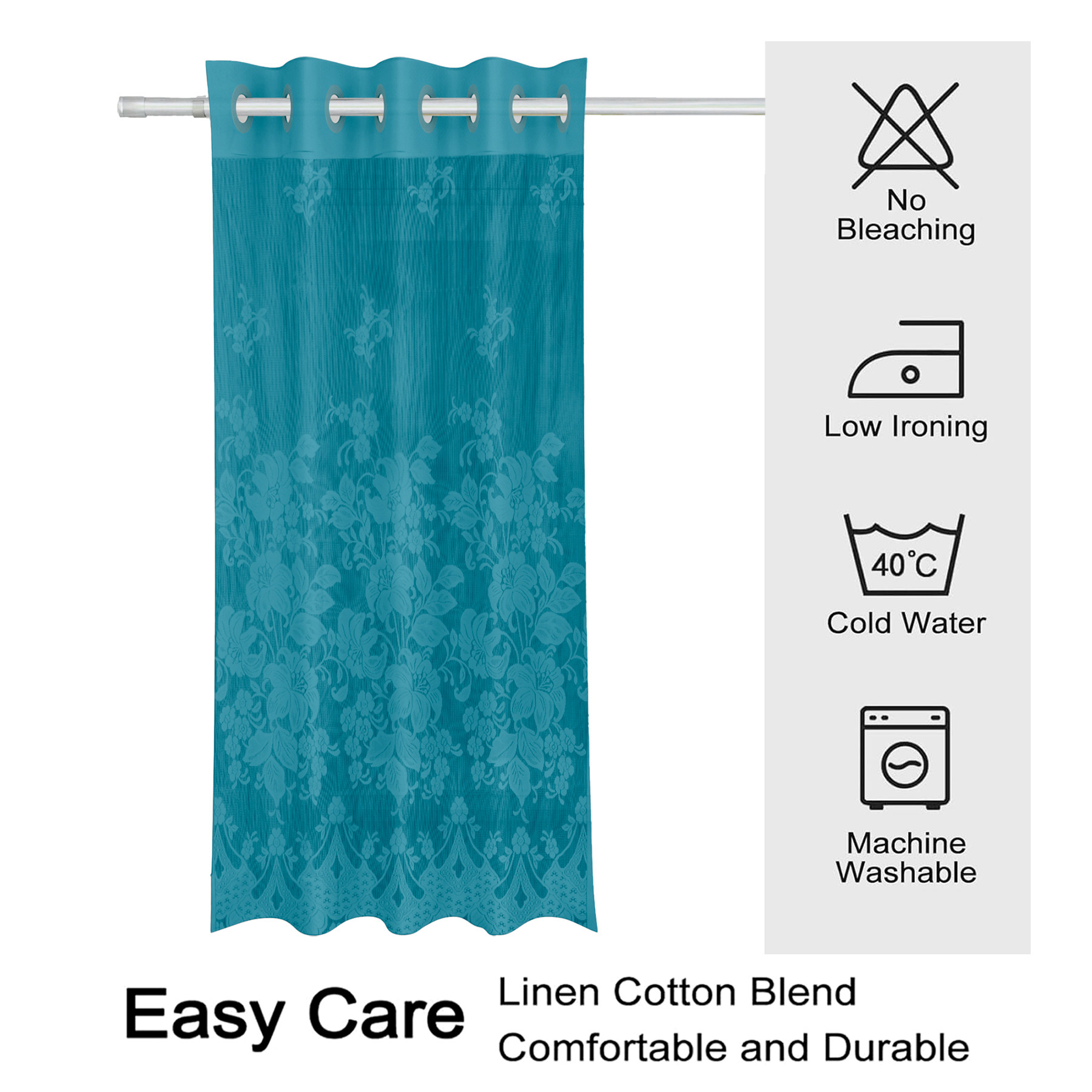 Kuber Industries Window Curtain  Darkening Window Curtains  Sheer Curtain with 8 Rings  Parda for Living Room  Drapes for Bedroom  Net Frill Window Curtain  5 Ft  SY27  Green