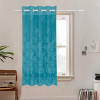 Window Curtain | Darkening Window Curtains | Sheer Curtain with 8 Rings | Parda for Living Room | Drapes for Bedroom | Net Frill Window Curtain | 5 Ft | SY27 | Green