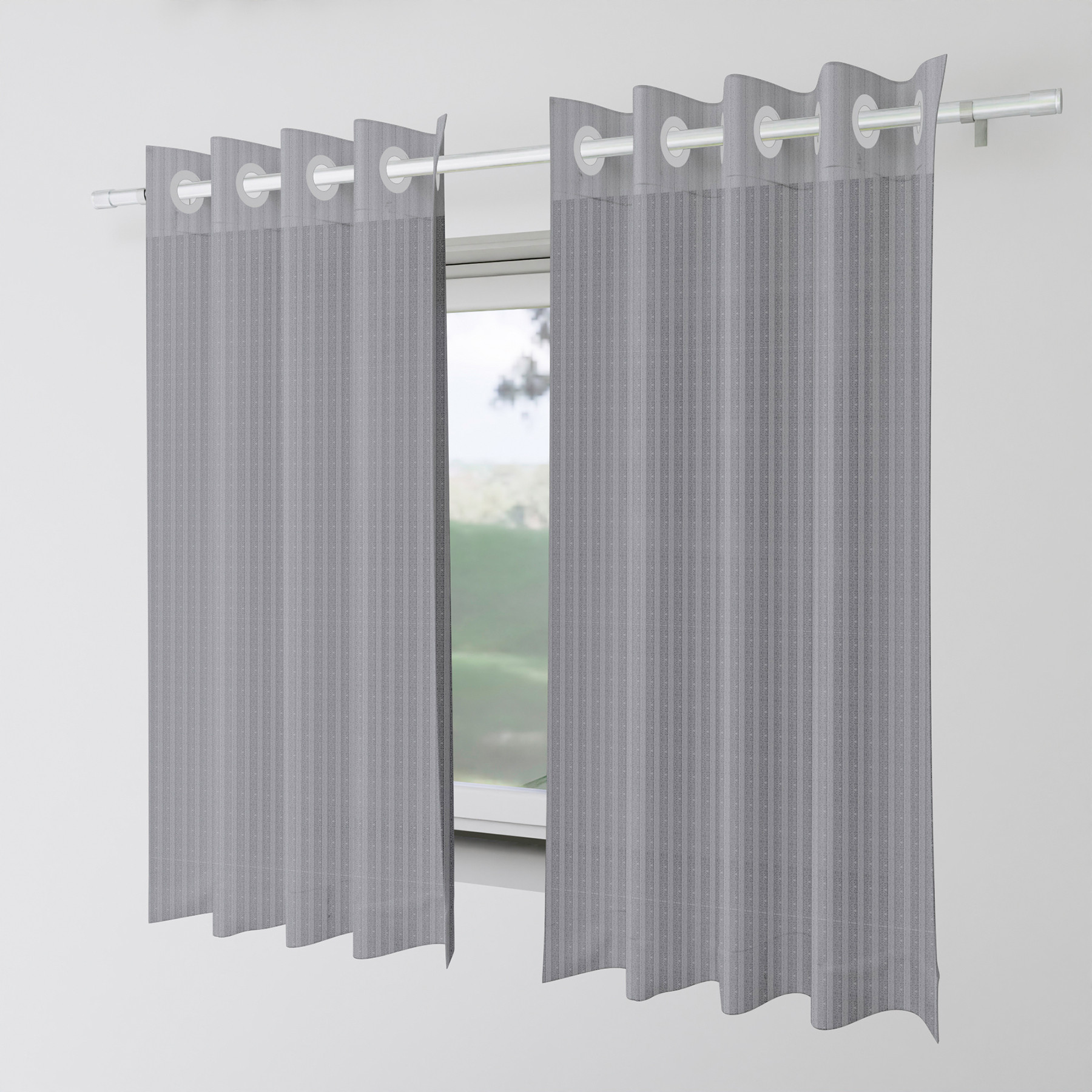 Kuber Industries Window Curtain | Sheer Window Curtains | Parda for Living Room | Drapes for Bedroom | Window Curtain Parda for Home Décor | Lining Net | 5 Feet | Gray