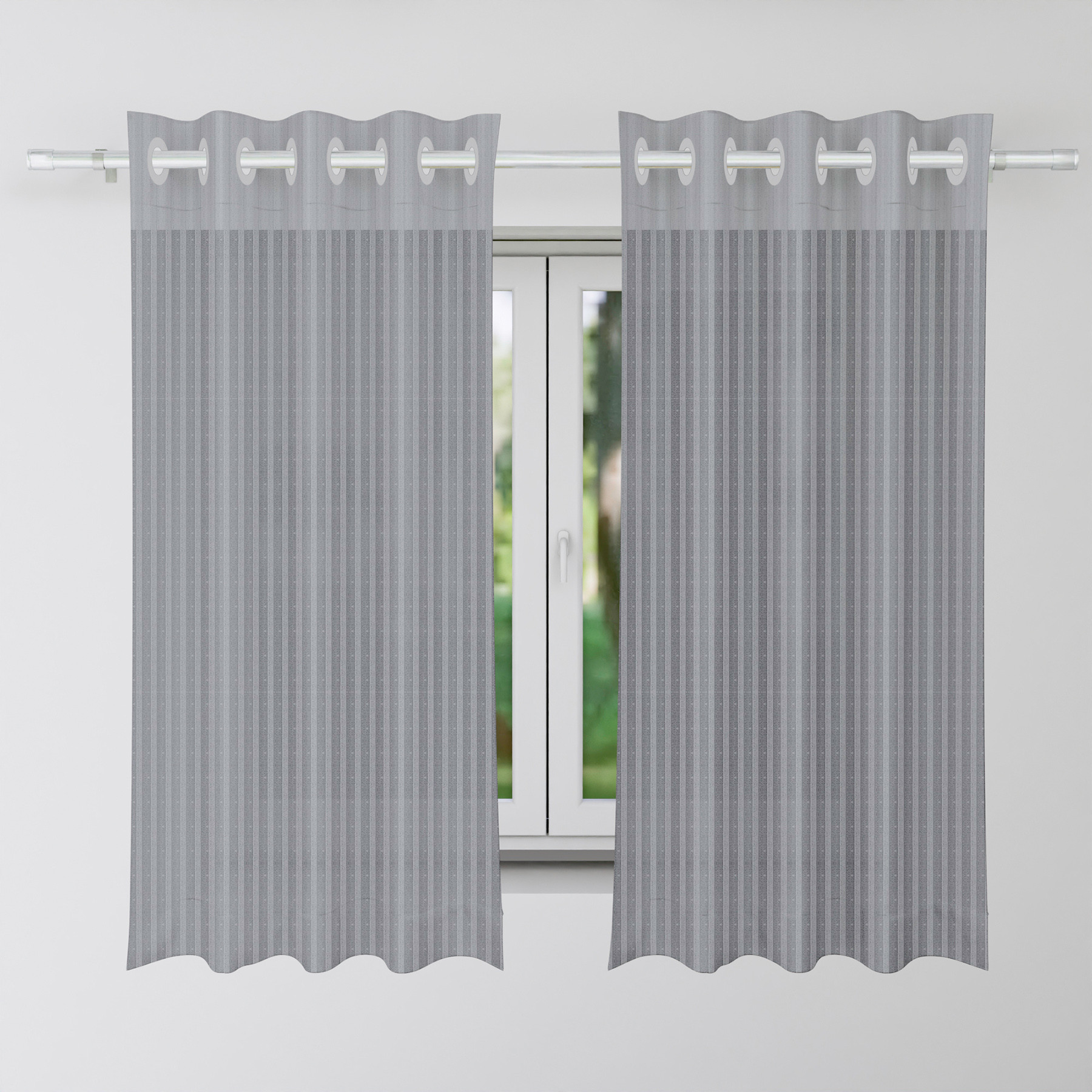 Kuber Industries Window Curtain | Sheer Window Curtains | Parda for Living Room | Drapes for Bedroom | Window Curtain Parda for Home Décor | Lining Net | 5 Feet | Gray