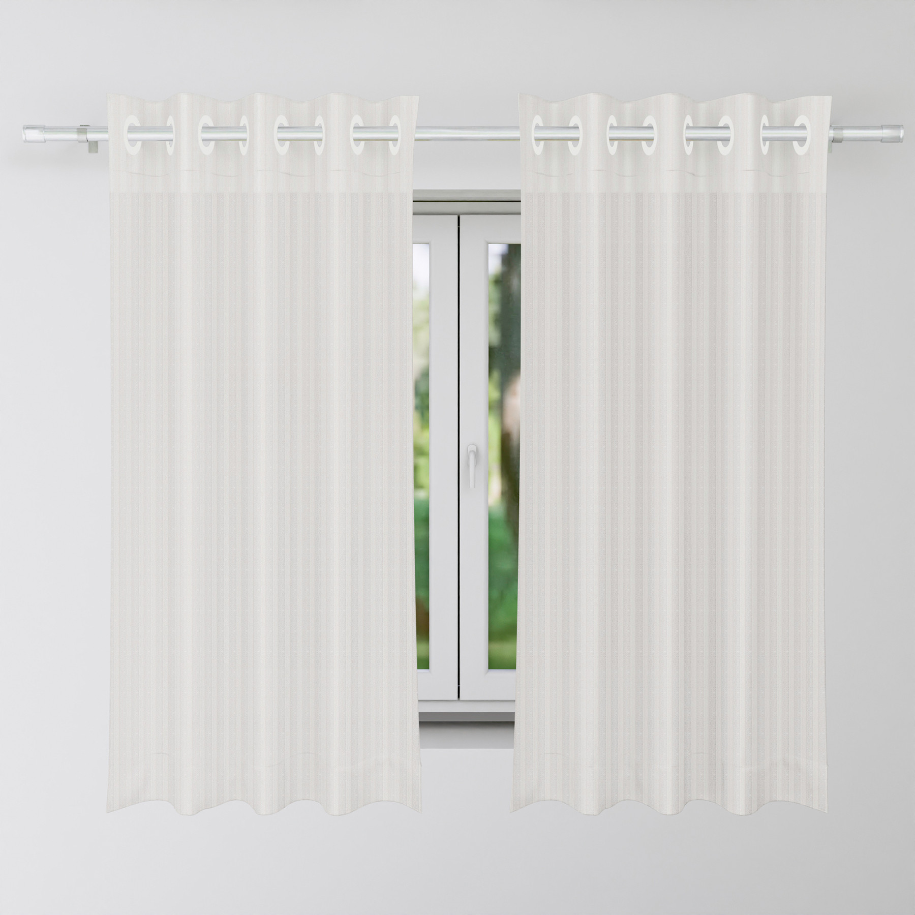 Kuber Industries Window Curtain | Sheer Window Curtains | Parda for Living Room | Drapes for Bedroom | Window Curtain Parda for Home Décor | Lining Net | 5 Feet | Cream