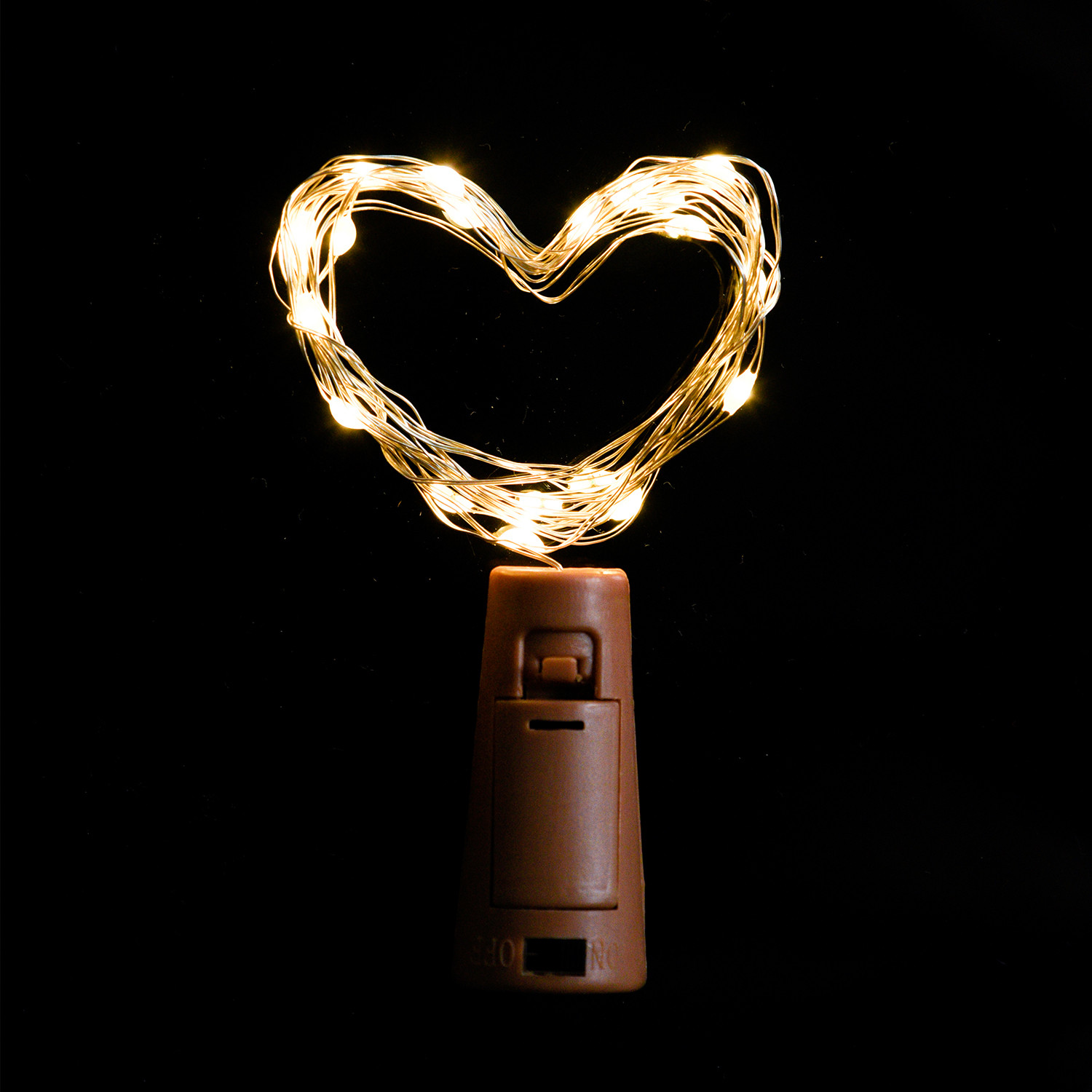 Kuber Industries Wine Bottle String Lights | 20 LED Bottle Cork Copper Wire String Lights | Wine Bottle Lights for Home Decoartion | Battery Powered | Warm White
