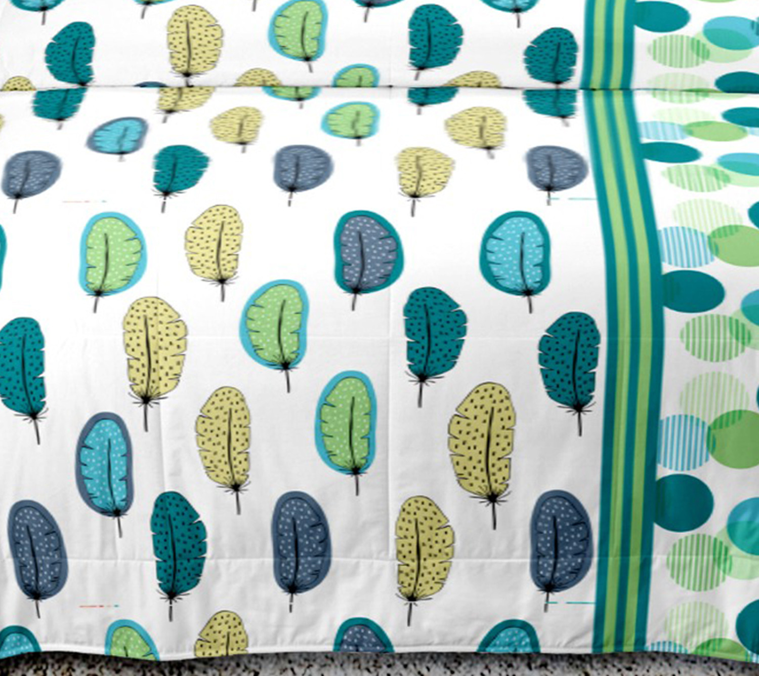Kuber Industries Wings Print Cotton Double Bedsheet with 2 Pillow Covers (Green)