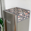 Wipeable &amp; Dustproof Fridge Cover Top With 6 Storage Pockets | Easy To Clean Refrigerator Cover Ideal for Home, Canteen &amp; Office | Flower- Grey &amp; Brown