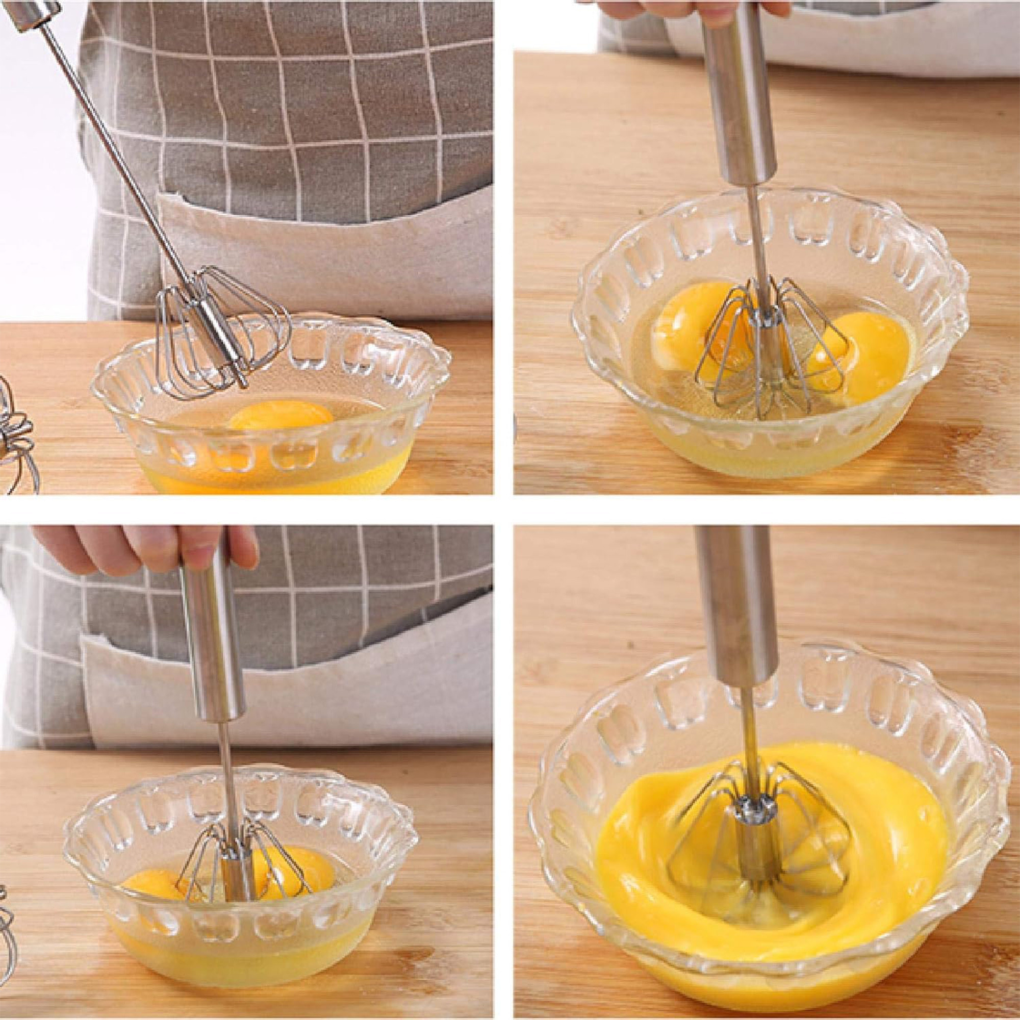 Kuber Industries Wire Churner  Steel Whisk Hand Blender  Cooking Egg Beater Mixer for Kitchen  Kitchen Utensil for Blending-Whisking-Beating  Stirring  13 Inch  Silver