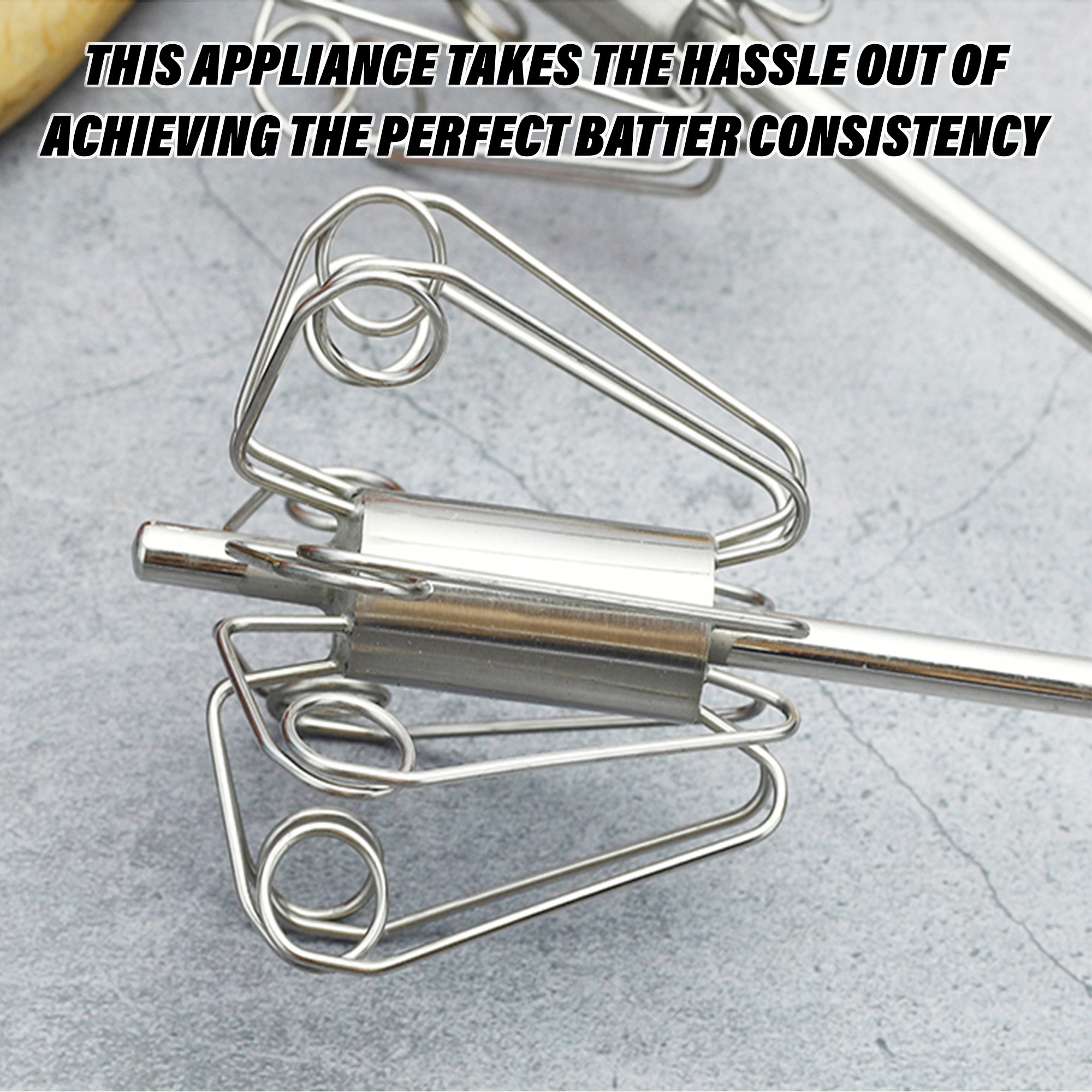 Kuber Industries Wire Churner | Steel Whisk Hand Blender | Cooking Egg Beater Mixer for Kitchen | Kitchen Utensil for Blending-Whisking-Beating & Stirring | 13 Inch | Silver