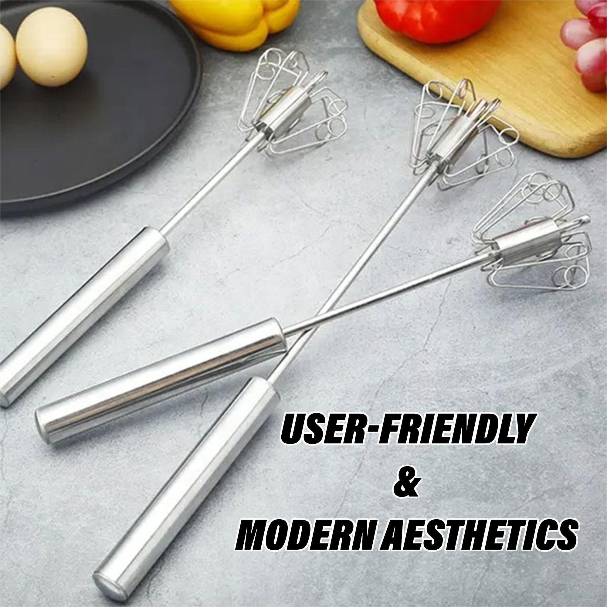 Kuber Industries Wire Churner | Steel Whisk Hand Blender | Cooking Egg Beater Mixer for Kitchen | Kitchen Utensil for Blending-Whisking-Beating & Stirring | 13 Inch | Silver