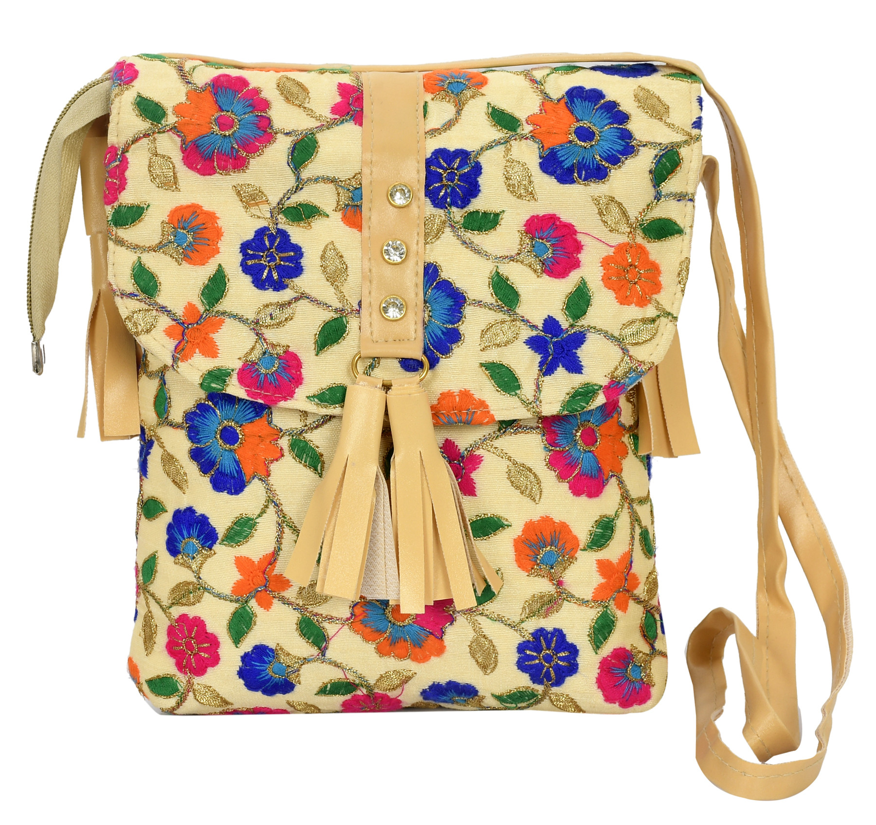 Kuber Industries Women Girls Wedding Party Embroidery Clutch Handbag Crossbody Messenger Shoulder Clutch Purse (Blue)-KUBMRT11883