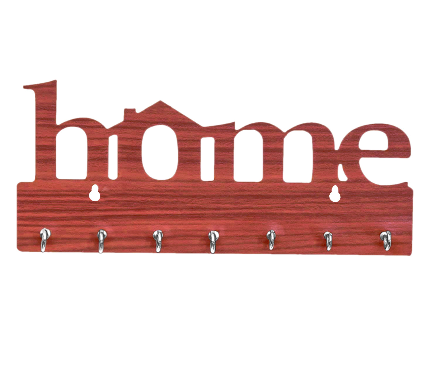 Kuber Industries Wood Home Design 7 Hooks Mounted Key Holder for Wall & Home Decor (Brown)