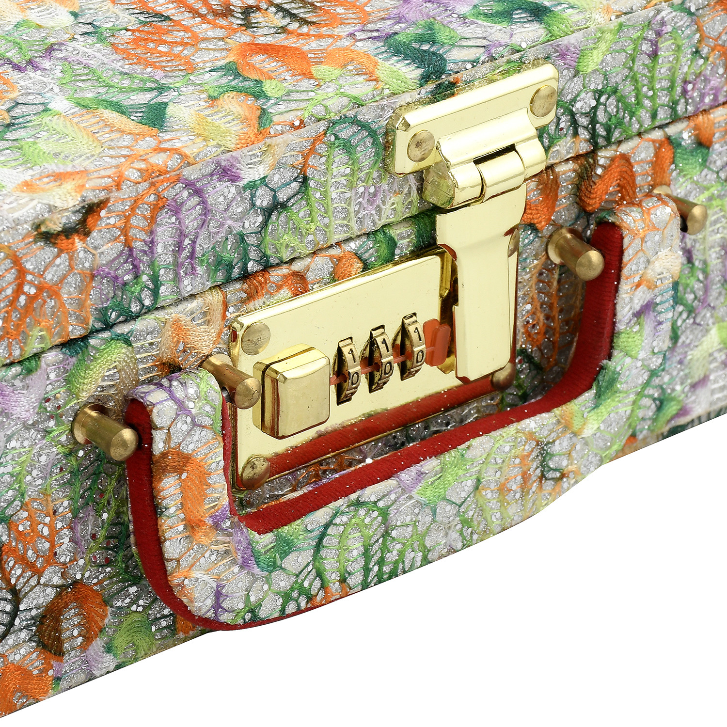 Kuber Industries Wooden 1 Piece Four Rod Shining Bangle Storage Box with Lock System (Orange & Green) -CTKTC39386