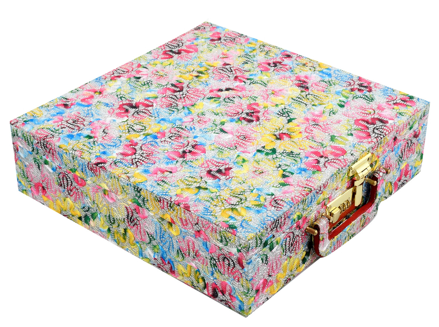 Kuber Industries Wooden 1 Piece Four Rod Shining Bangle Storage Box with Lock System (Pink & Yellow) -CTKTC39384