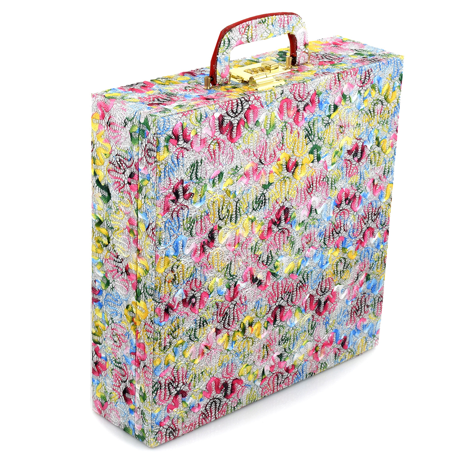 Kuber Industries Wooden 1 Piece Four Rod Shining Bangle Storage Box with Lock System (Pink & Yellow) -CTKTC39384