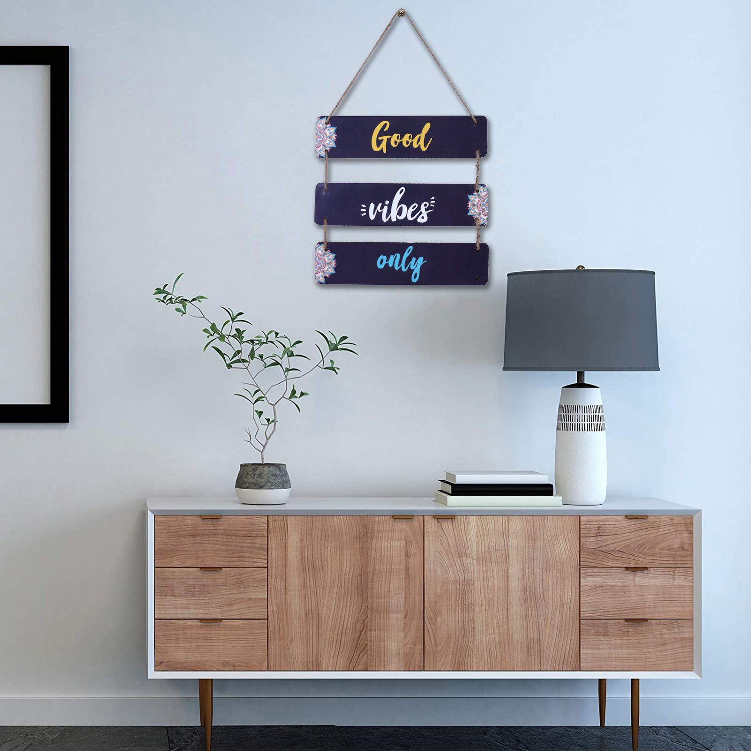 Kuber Industries Wooden 3 Layered Meaningfull Wall Hanging Quotes For Home & Office Decoration (Black)